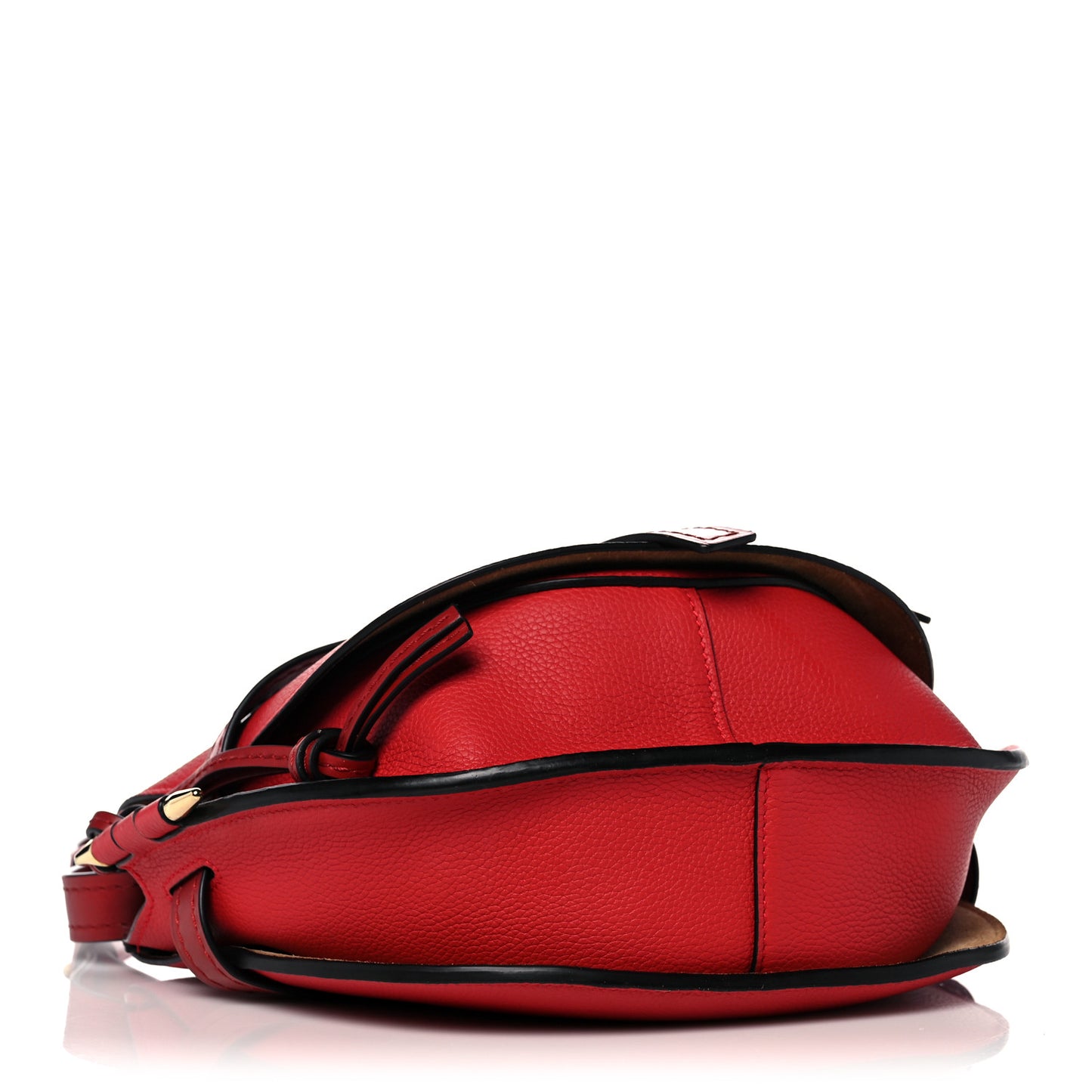 Grained Calfskin Small Gate Crossbody Bag Scarlet Burnt Red