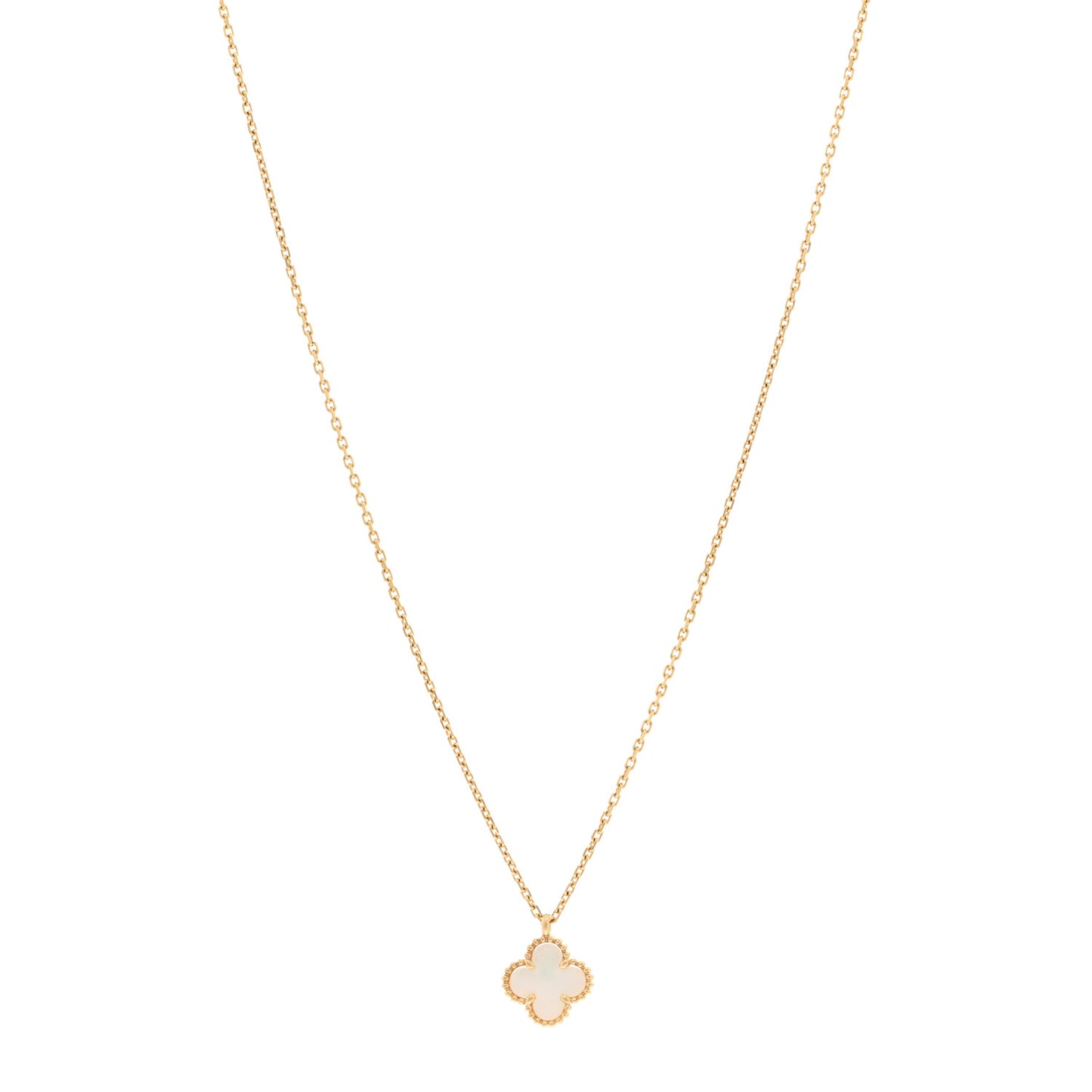 18K Yellow Gold Mother of Pearl Sweet Alhambra Pendant Necklace
