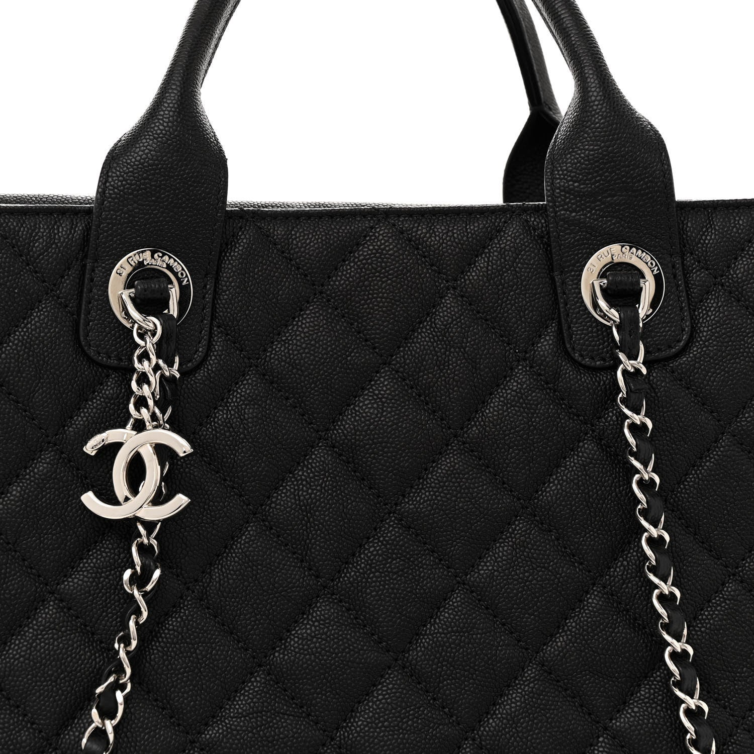 Chanel Caviar Quilted Large Urban Companion Top Handle Shopping Tote Black 8 of 13