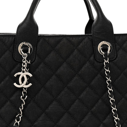 Chanel Caviar Quilted Large Urban Companion Top Handle Shopping Tote Black 8 of 13