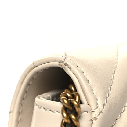 Gucci Calfskin Matelasse Mini GG Marmont Shoulder Bag With Card Holder White Black 14 of 14