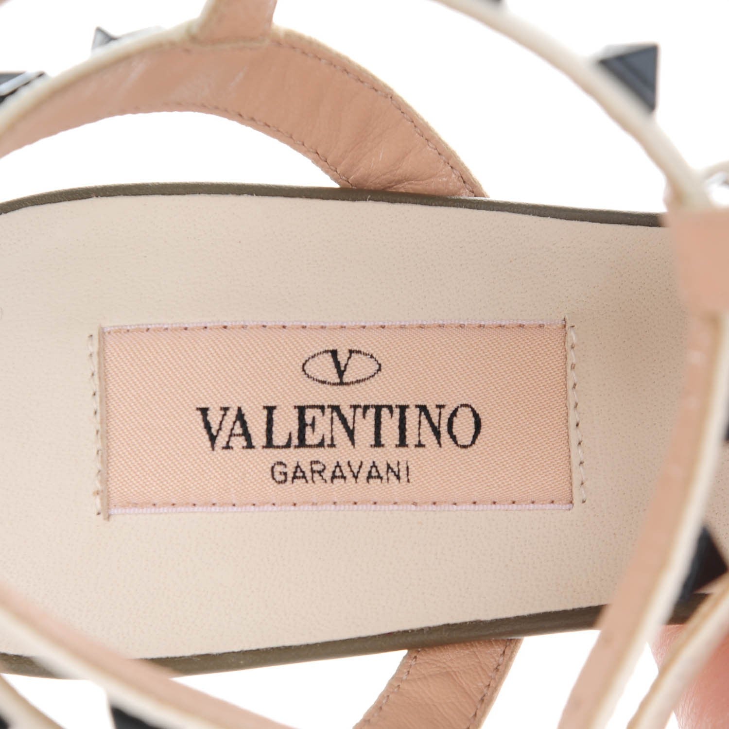 Valentino Garavani Nappa Rockstud Ankle Strap 65mm Pumps 37 Army Green Light Ivory 6 of 8