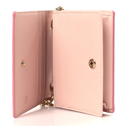MCM Visetos Original Mini Chain Wallet Light Pink 5 of 11