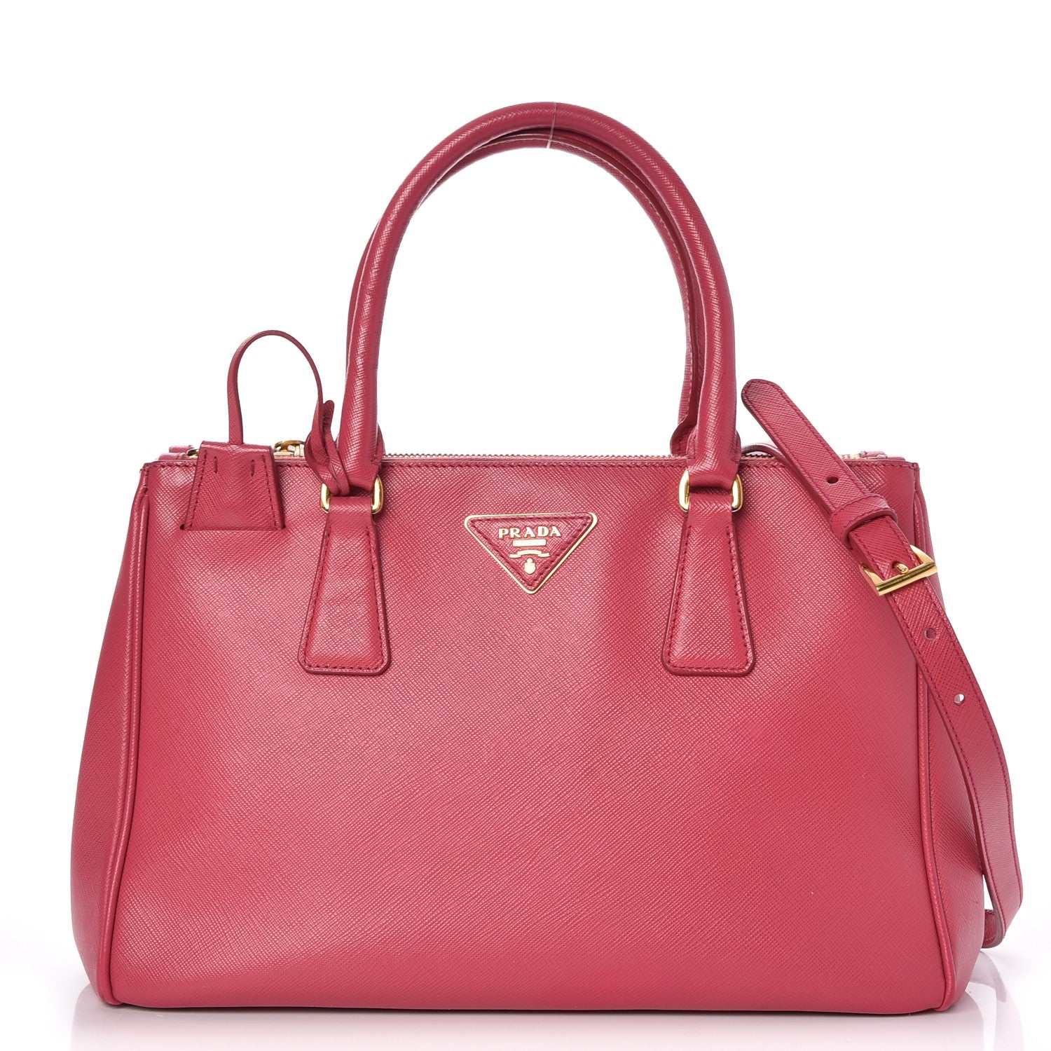 Prada Saffiano Small Galleria Double Zip Tote Peonia 1 of 8