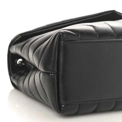 Saint Laurent Calfskin Y Quilted Monogram Monochrome Small Loulou Chain Satchel Black 7 of 8