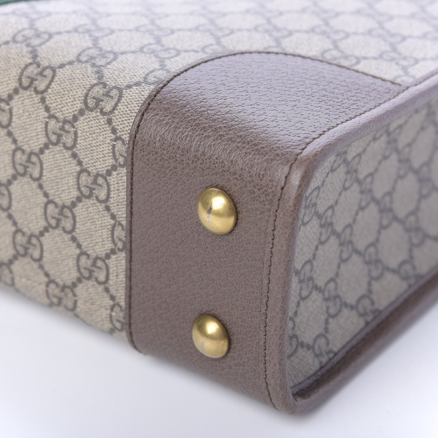 Gucci GG Supreme Monogram Textured Calfskin Web Medium Ophidia Slip Handle Tote Beige Ebony New Acero 8 of 11