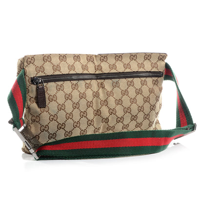Gucci GG Monogram Web Double Pocket Belt Bag Brown 3 of 8