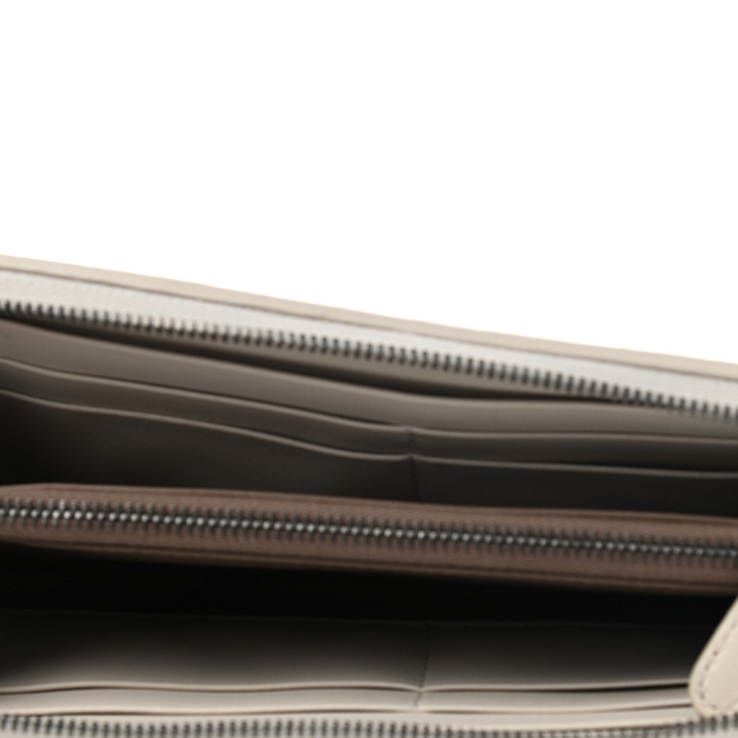 Bottega Veneta Nappa Intrecciato Zip Around Wallet Black White 5 of 8