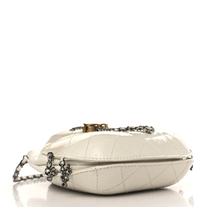 Chanel Patent Goatskin Quilted Small Gabrielle Bucket White 4 of 10