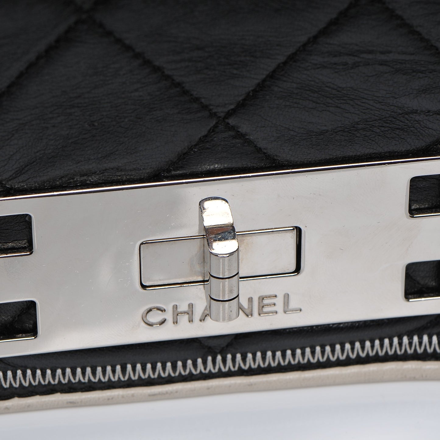 Lambskin Quilted East West Accordion Flap Black