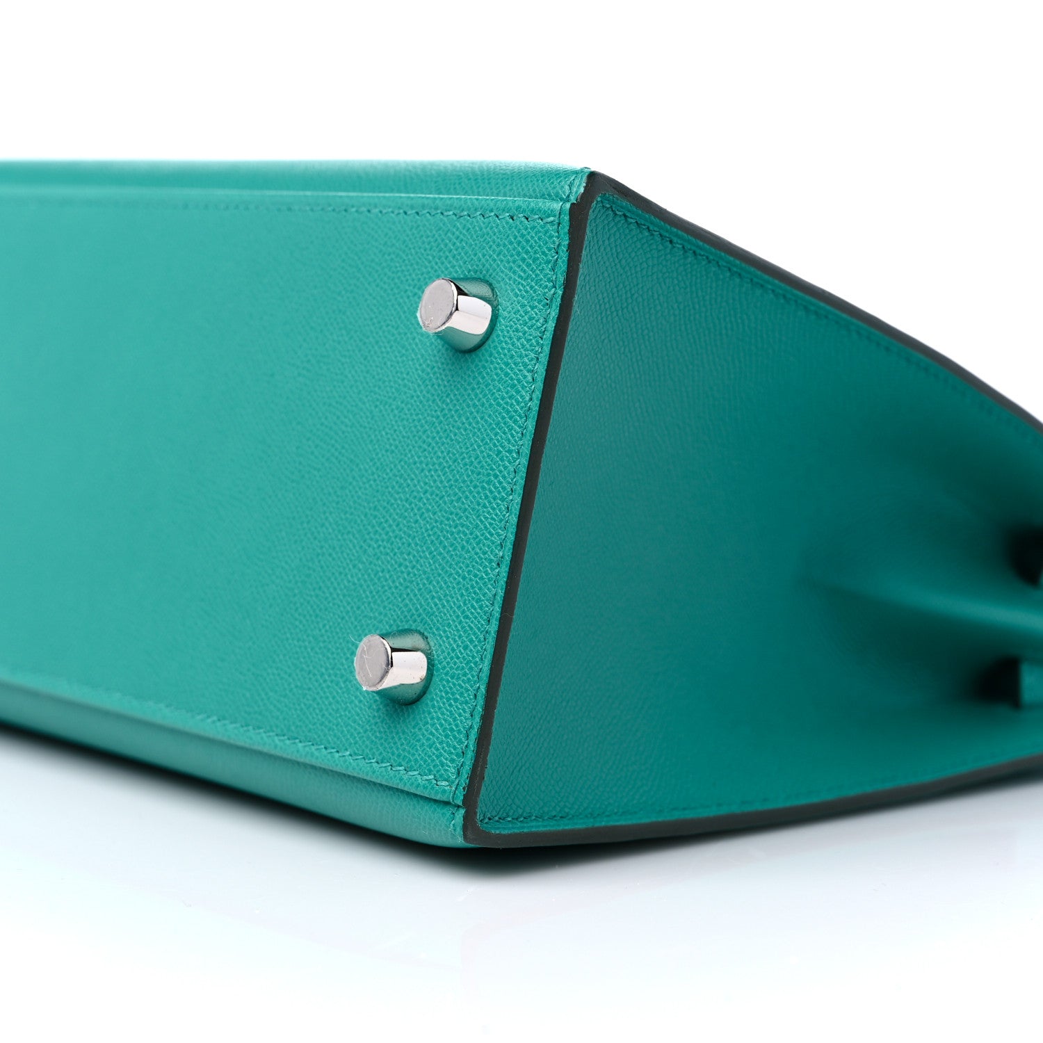 Hermes Madame Calfskin Verso Kelly Sellier 25 Vert Verone Bleu De Prusse 9 of 10