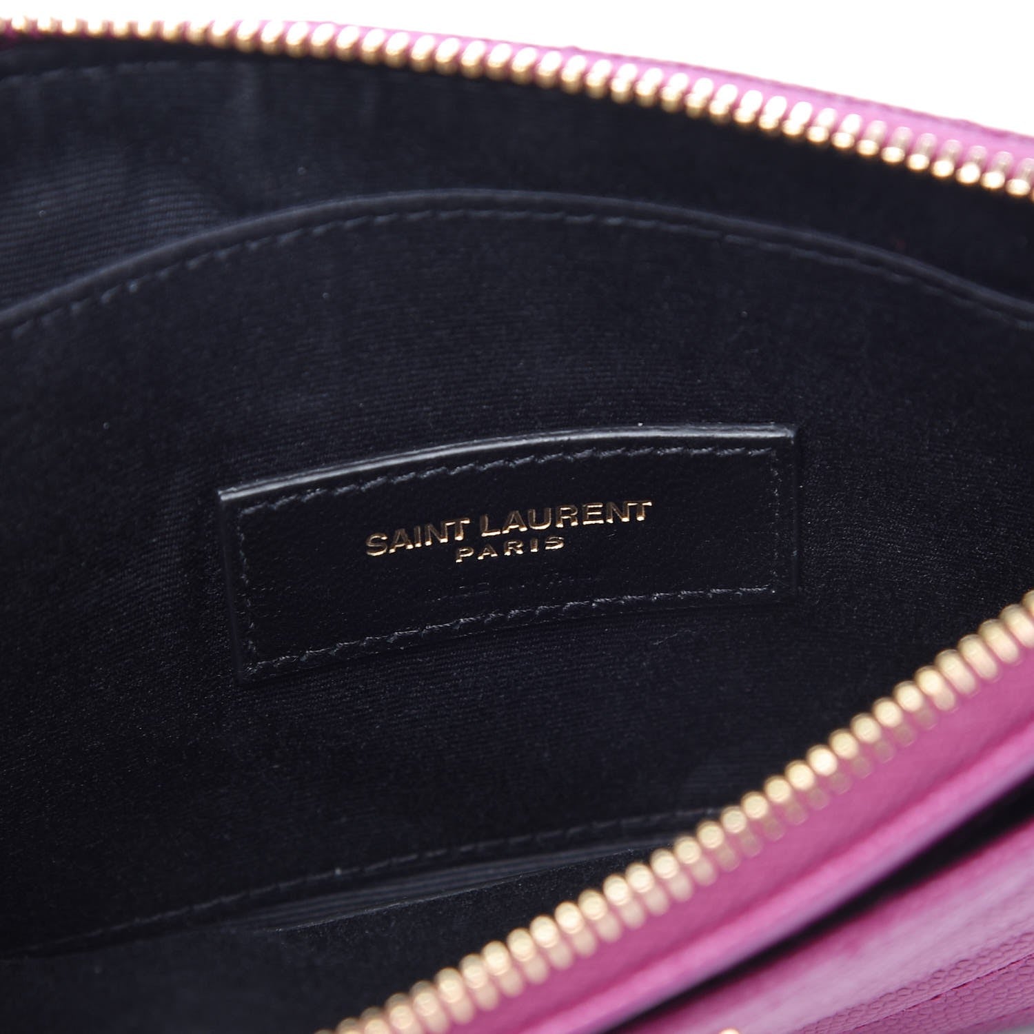Saint Laurent Grain De Poudre Chevron Monogram Bill Pouch Dark Grape 6 of 13