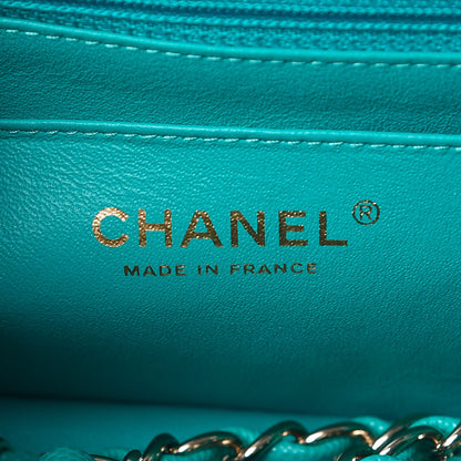 Chanel Caviar Quilted Mini Rectangular Flap Turquoise 6 of 8