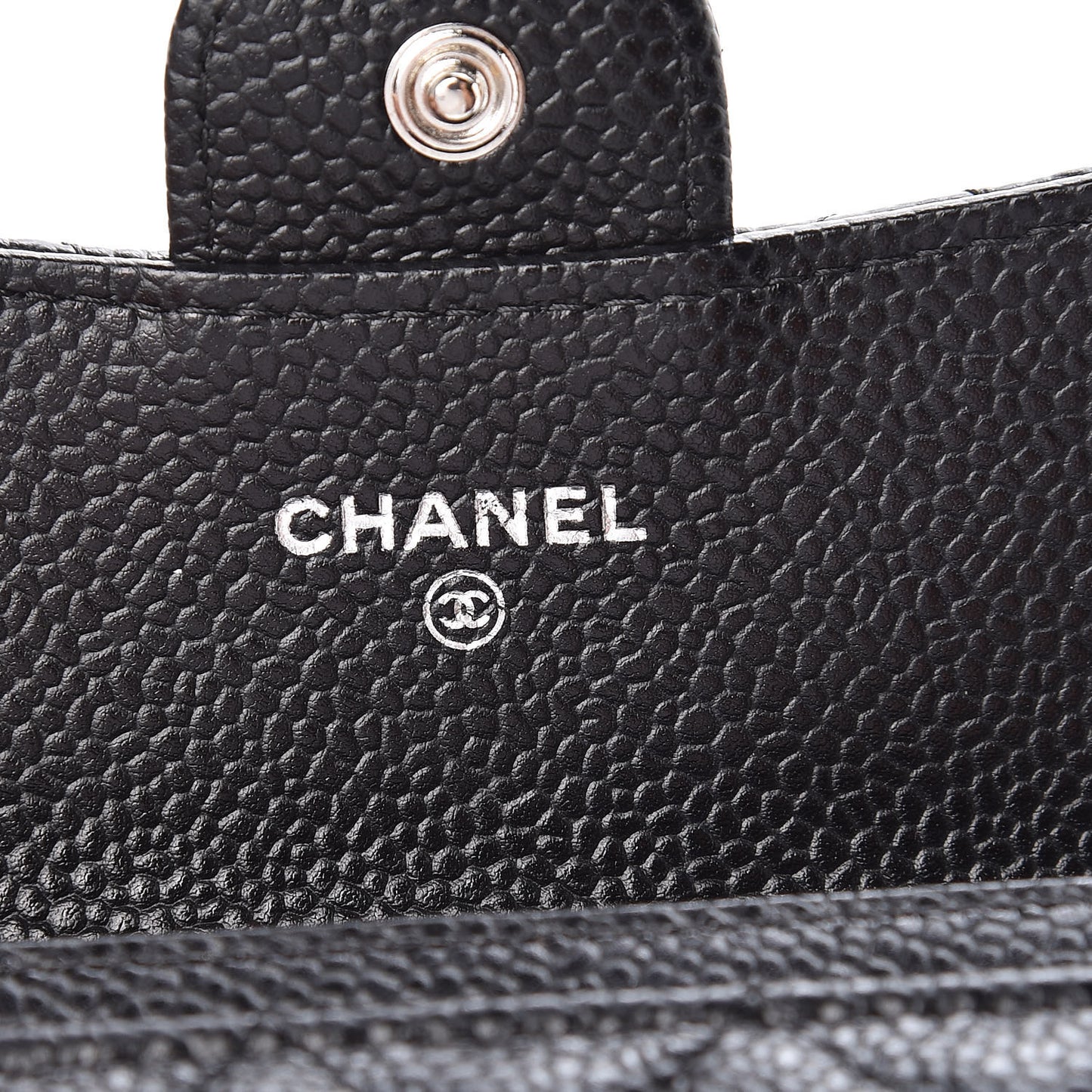Caviar Quilted Flap Card Holder Black