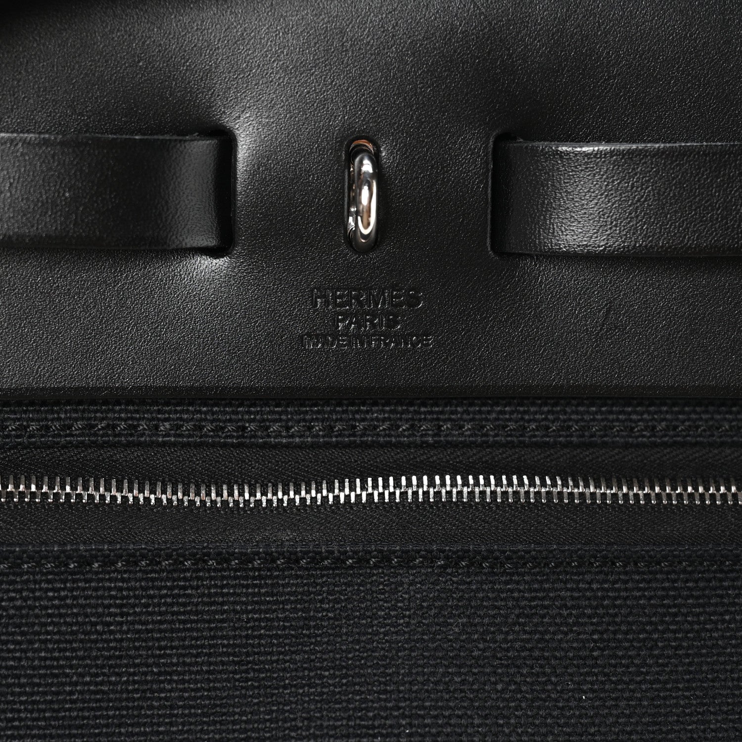 Hermes Military Toile Vache Hunter Herbag Zip Retourne 31 PM Black 7 of 11