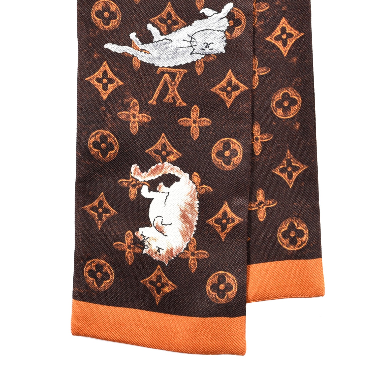 Louis Vuitton Silk Catogram Classic Bandeau Marron 2 of 3