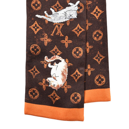 Louis Vuitton Silk Catogram Classic Bandeau Marron 2 of 3