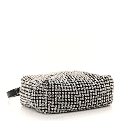 Alexander Wang Mesh Crystal Rhinestone Mini Heiress Pouch Black Silver 4 of 11