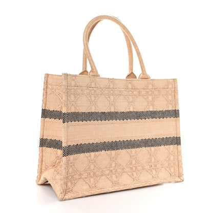 Christian Dior Raffia Cannage Medium Book Tote Natural 3 of 9