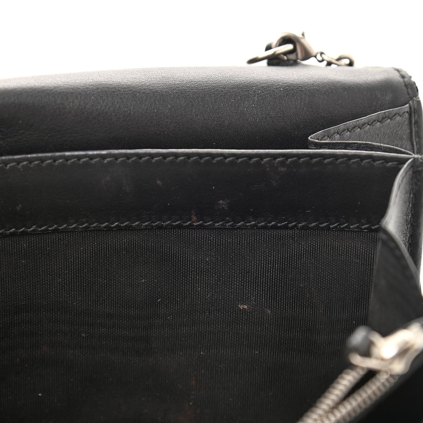 Velvet GG Monogram Mini Dionysus Chain Wallet Black