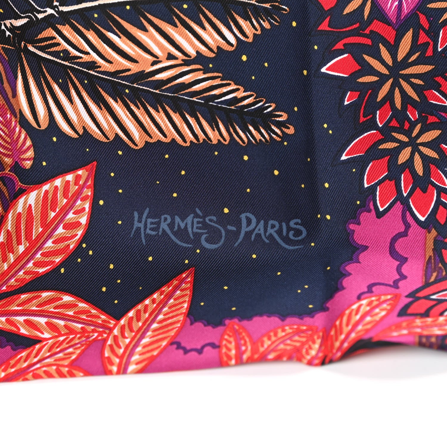 Hermes Silk Wild Singapore Scarf 90 Rouge Violet Beige 4 of 4