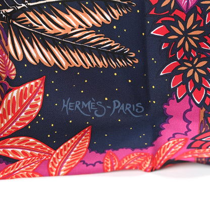 Hermes Silk Wild Singapore Scarf 90 Rouge Violet Beige 4 of 4