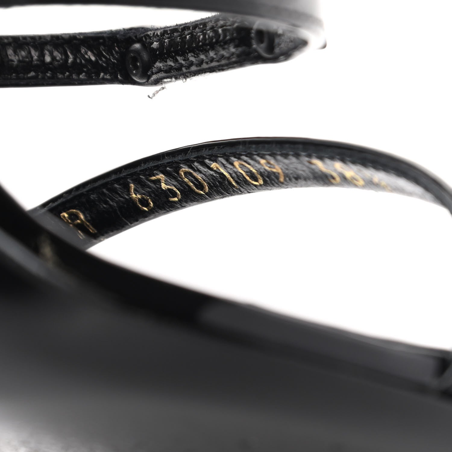 Saint Laurent Patent Cassandra 100 Sandals 38.5 Black 8 of 11