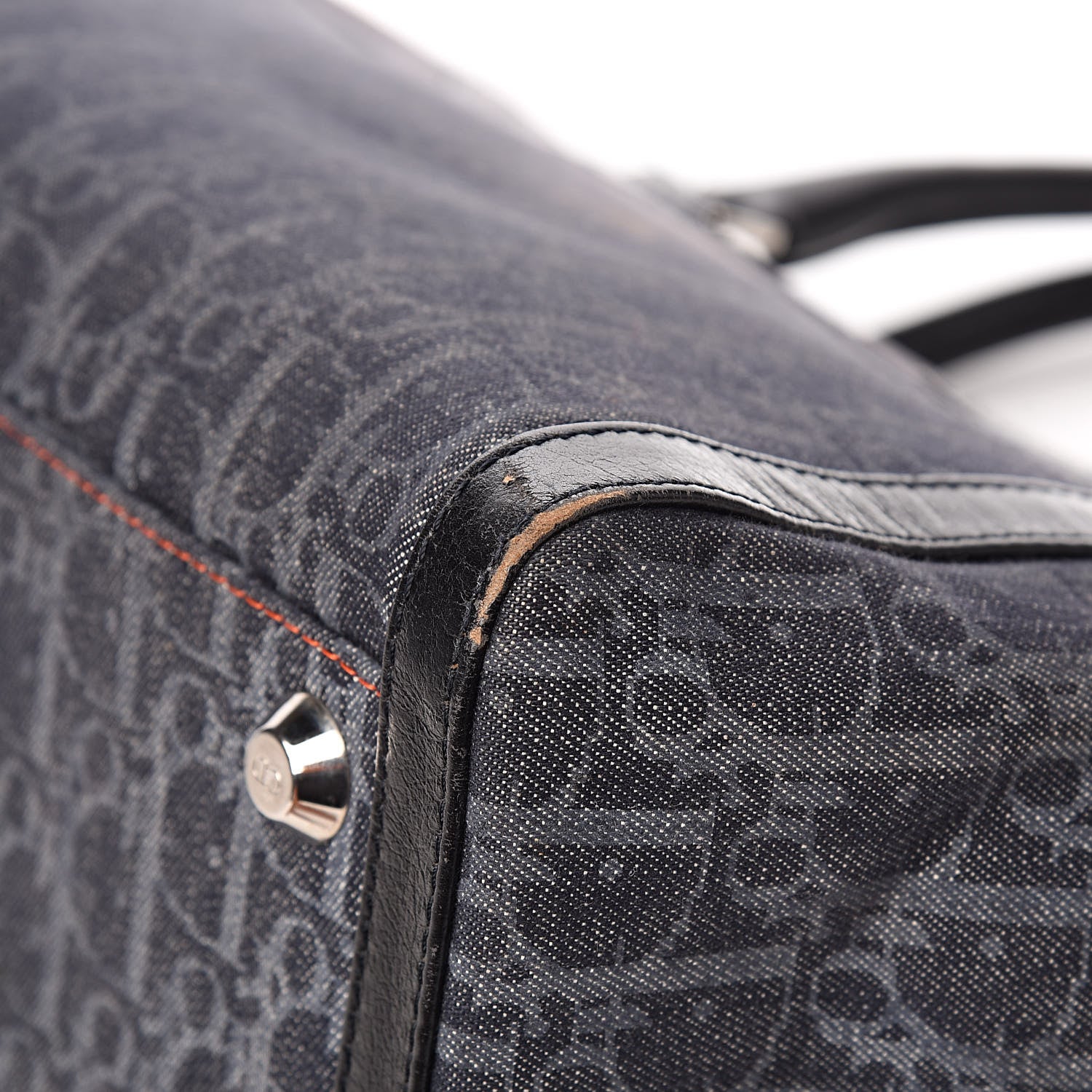 Christian Dior Denim Monogram Flight Tote Blue 12 of 14