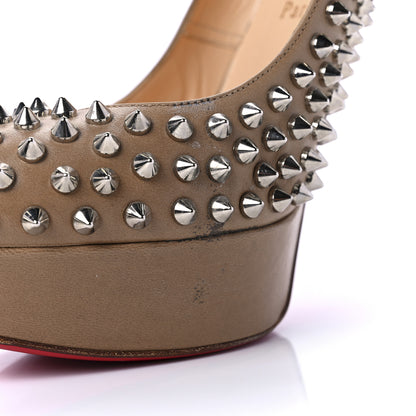 Christian Louboutin Nappa Bianca Spikes 140 Pumps 39.5 Nude Silver 9 of 9