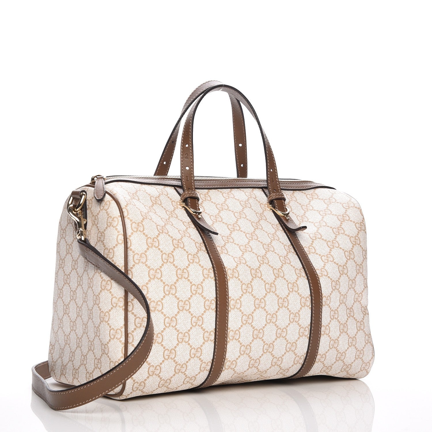 Gucci GG Supreme Monogram Calfskin Medium Nice Boston New Mystic White Beige Brown 4 of 8