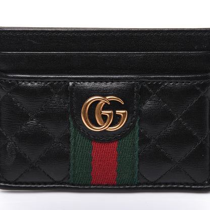 Gucci Calfskin Web Trapuntata Ophidia Card Holder Black 15 of 16