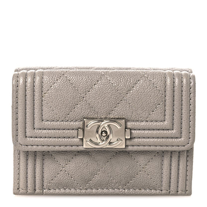 Chanel Caviar Quilted Small Boy Flap Wallet Grey 1 of 8