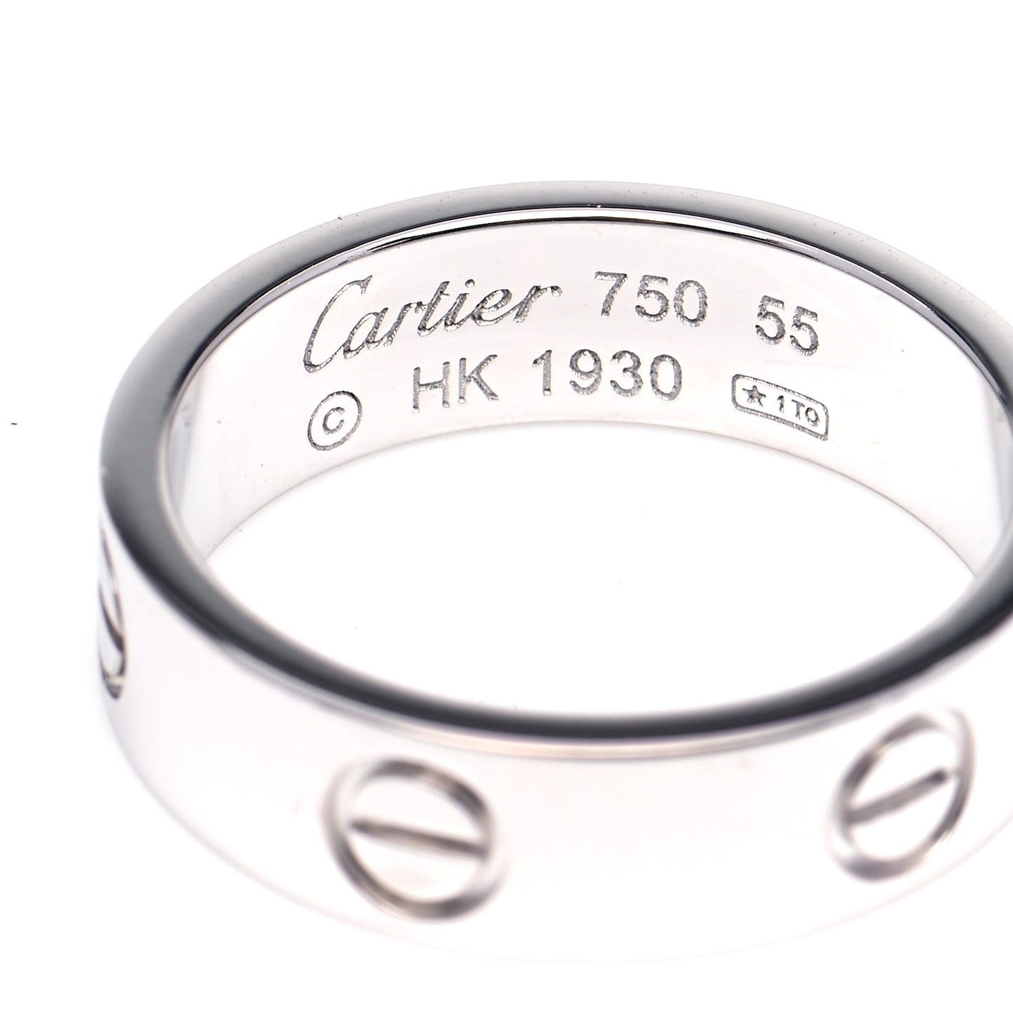 18K White Gold 5.5mm LOVE Ring 55 7.25