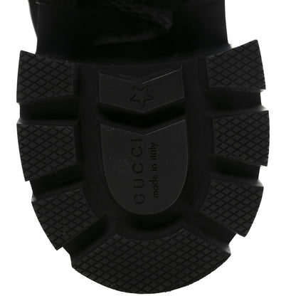 Gucci Magnum Calfskin Pearl Lace Up Combat Ankle Boots 36.5 Black 7 of 10