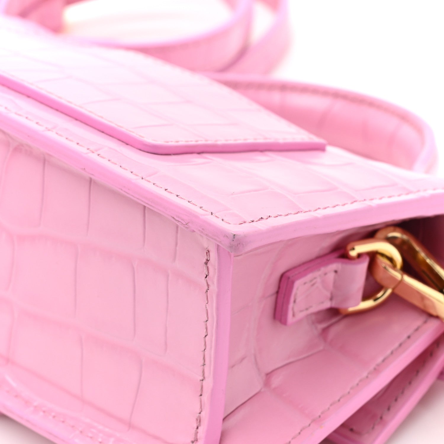 Jacquemus Calfskin Crocodile Embossed Le Bambino Pink 15 of 15