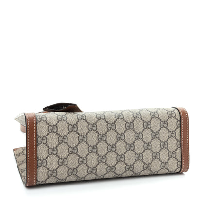 Gucci GG Supreme Monogram Calfskin Small Padlock Tote Beige Ebony Tuscany 4 of 9