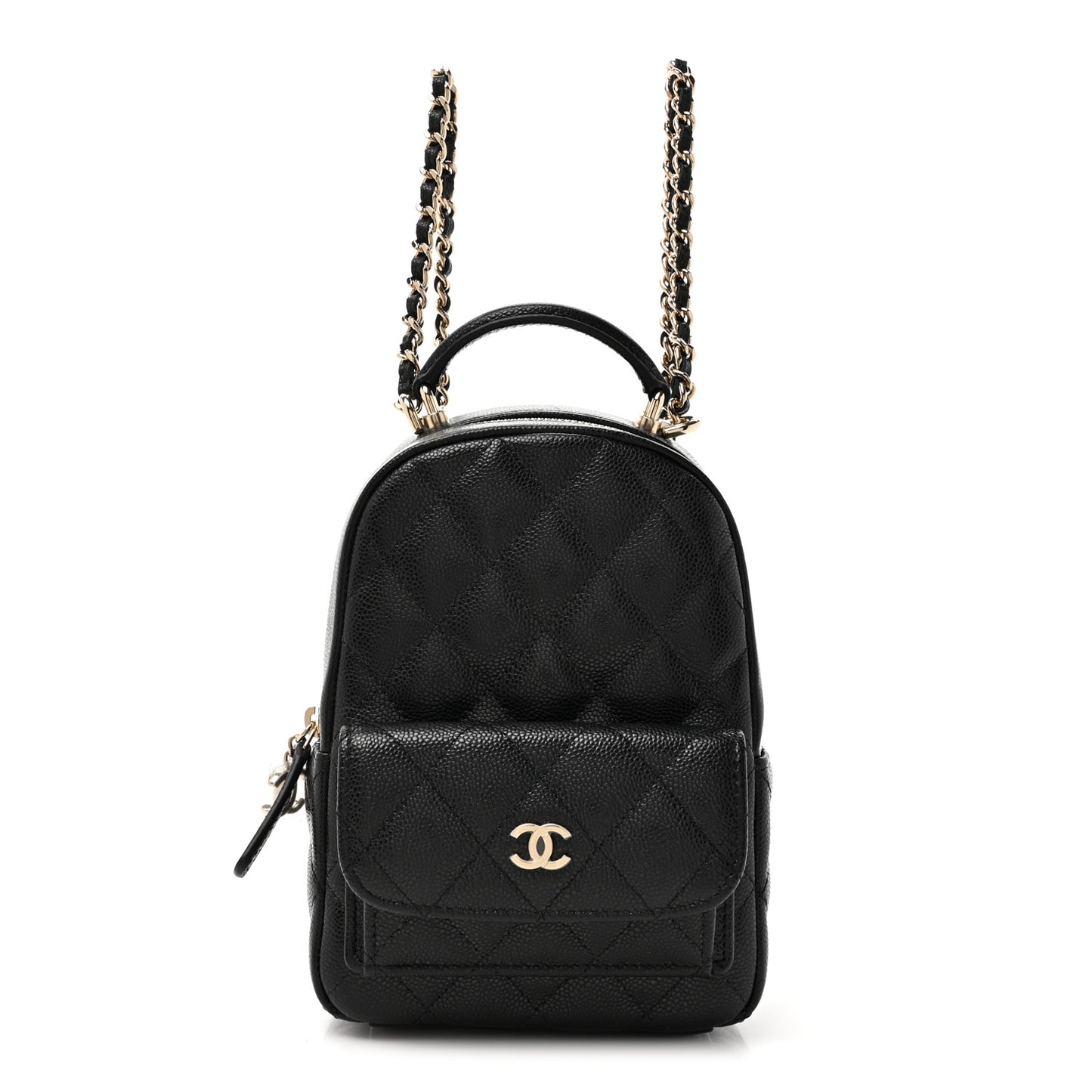 Caviar Quilted CC Mini Classic Backpack Black