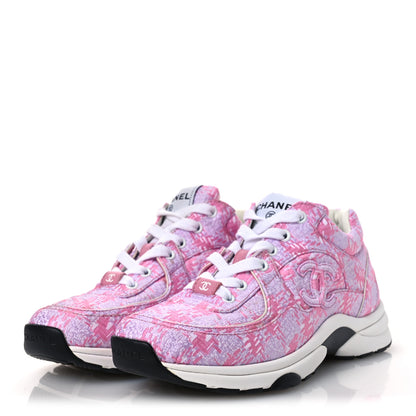 Chanel Tweed CC Sneakers 36 Pink 4 of 12