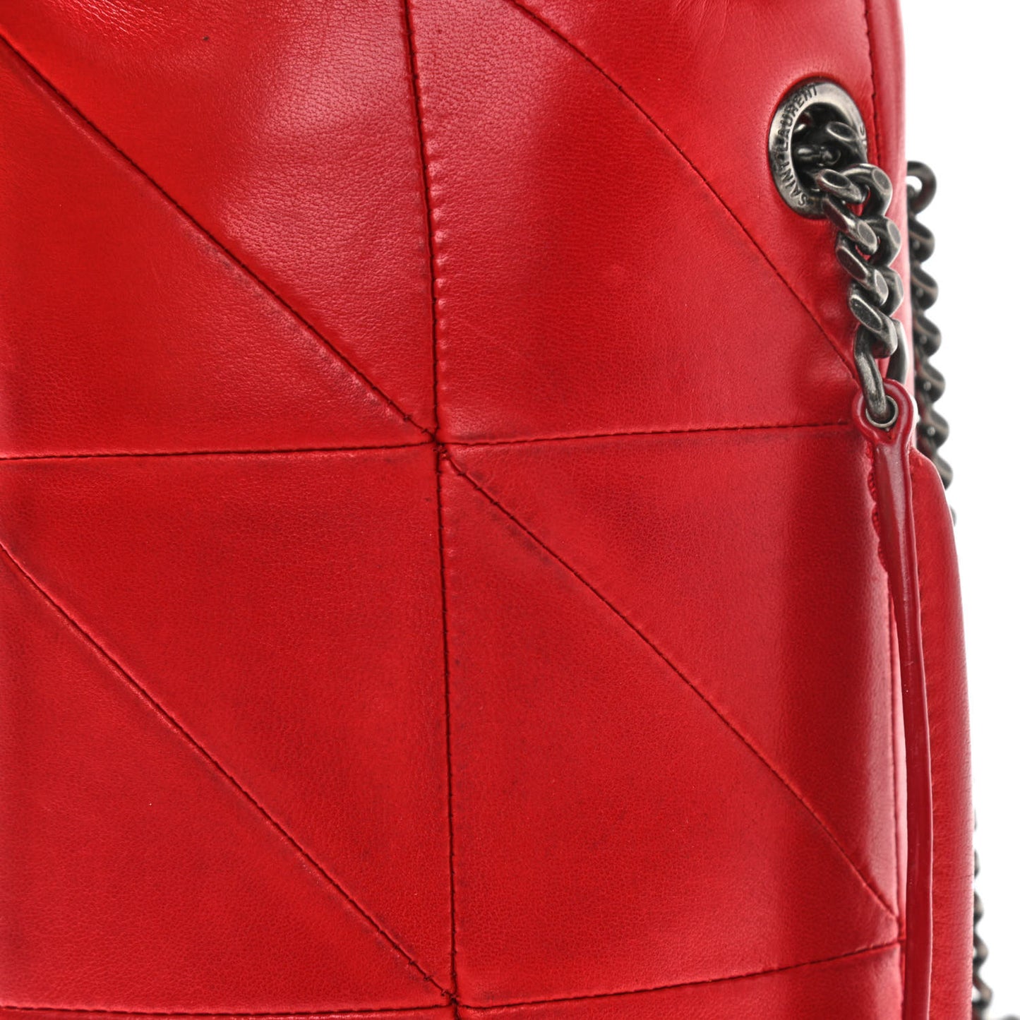 Lambskin Patchwork Monogram Small Jamie Red