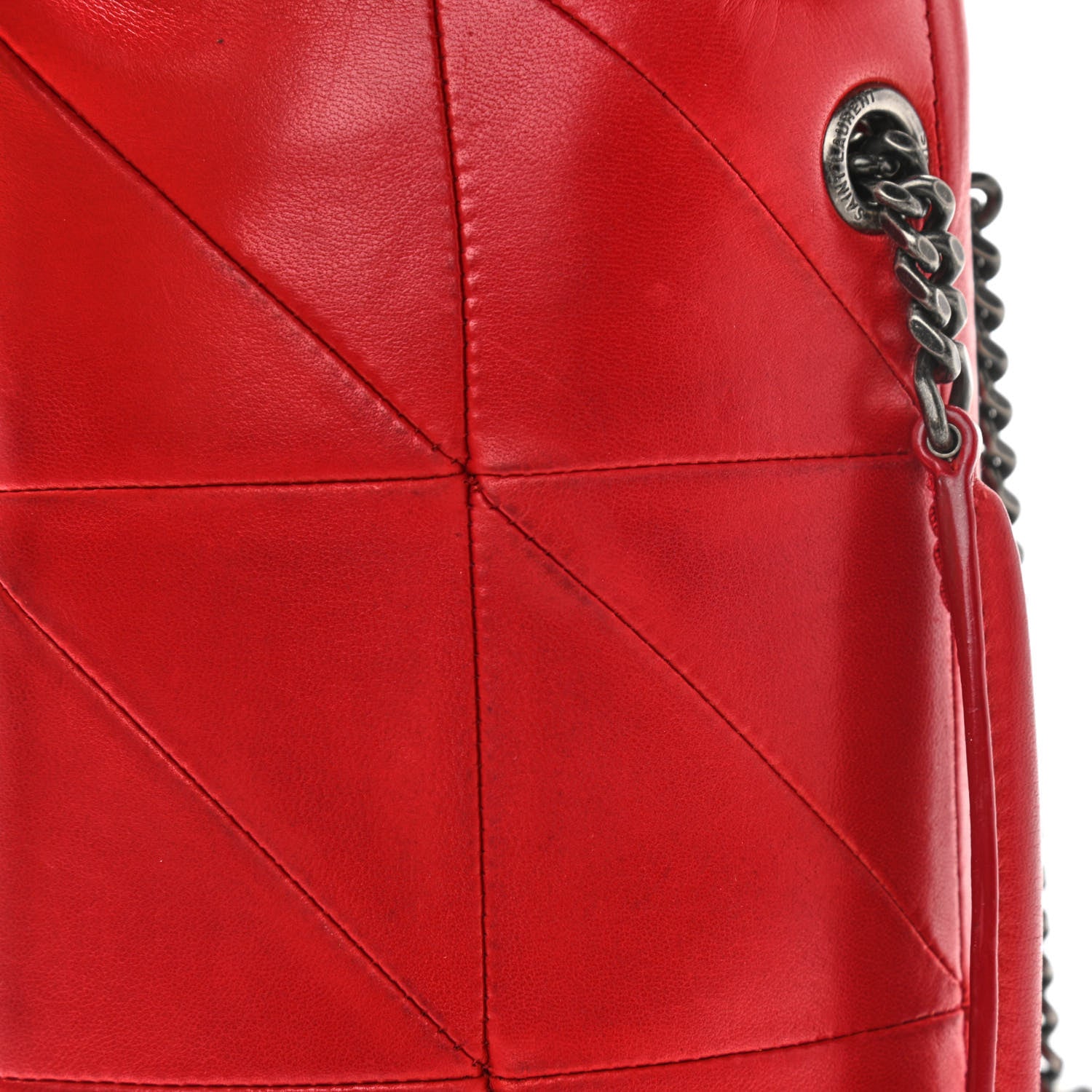 Saint Laurent Lambskin Patchwork Monogram Small Jamie Red 10 of 11