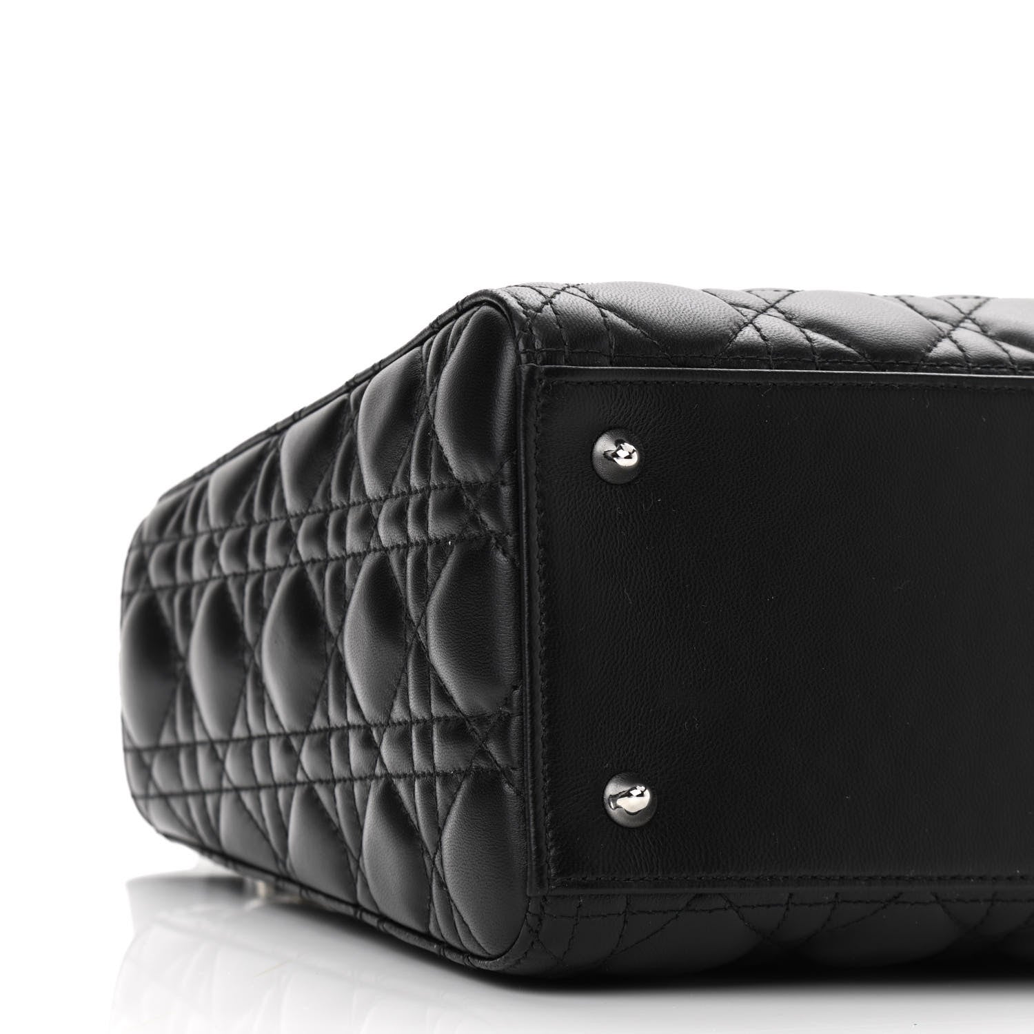 Christian Dior Lambskin Cannage Medium Lady Dior Black 8 of 10