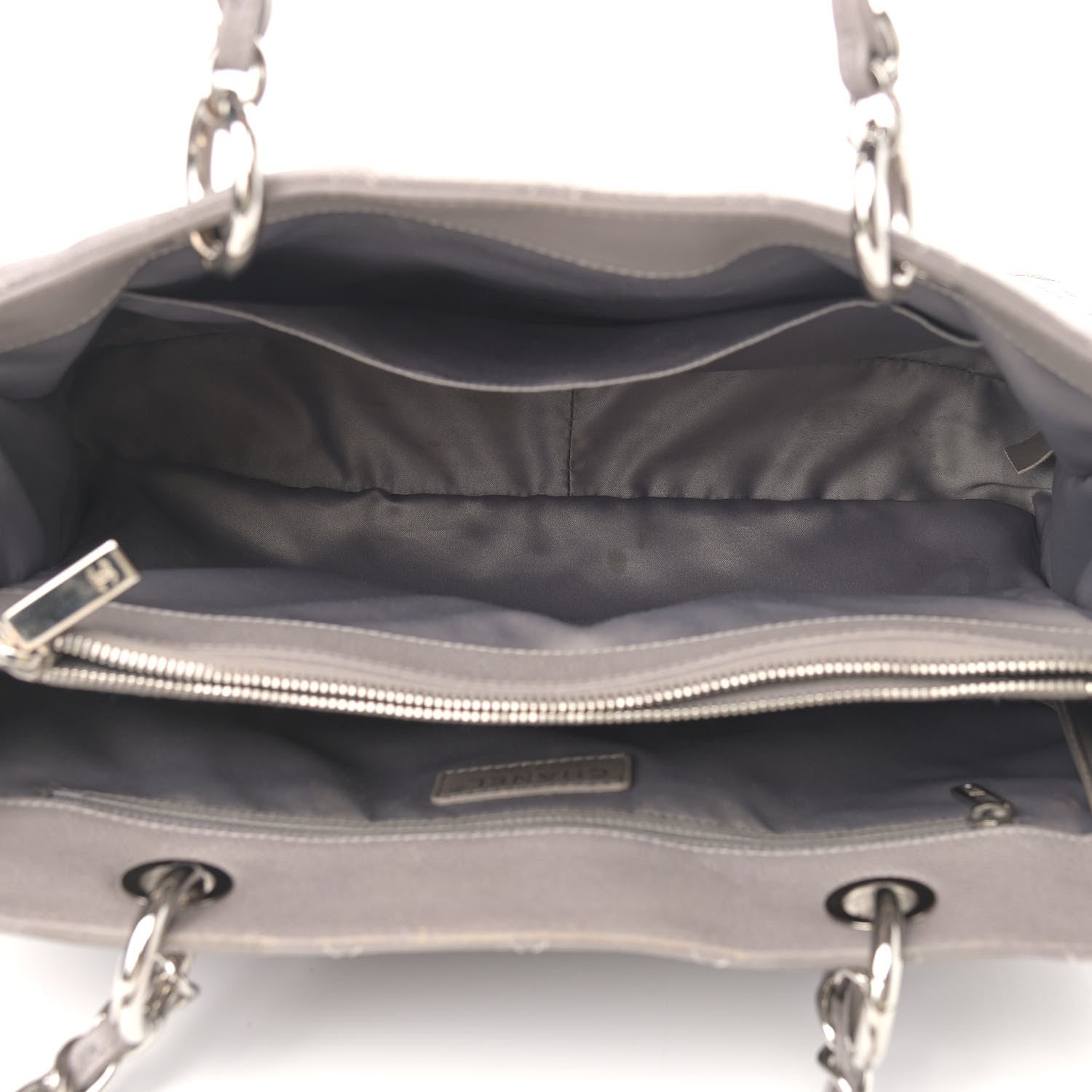 Chanel Caviar Quilted Grand Shopping Tote GST Light Grey 5 of 20