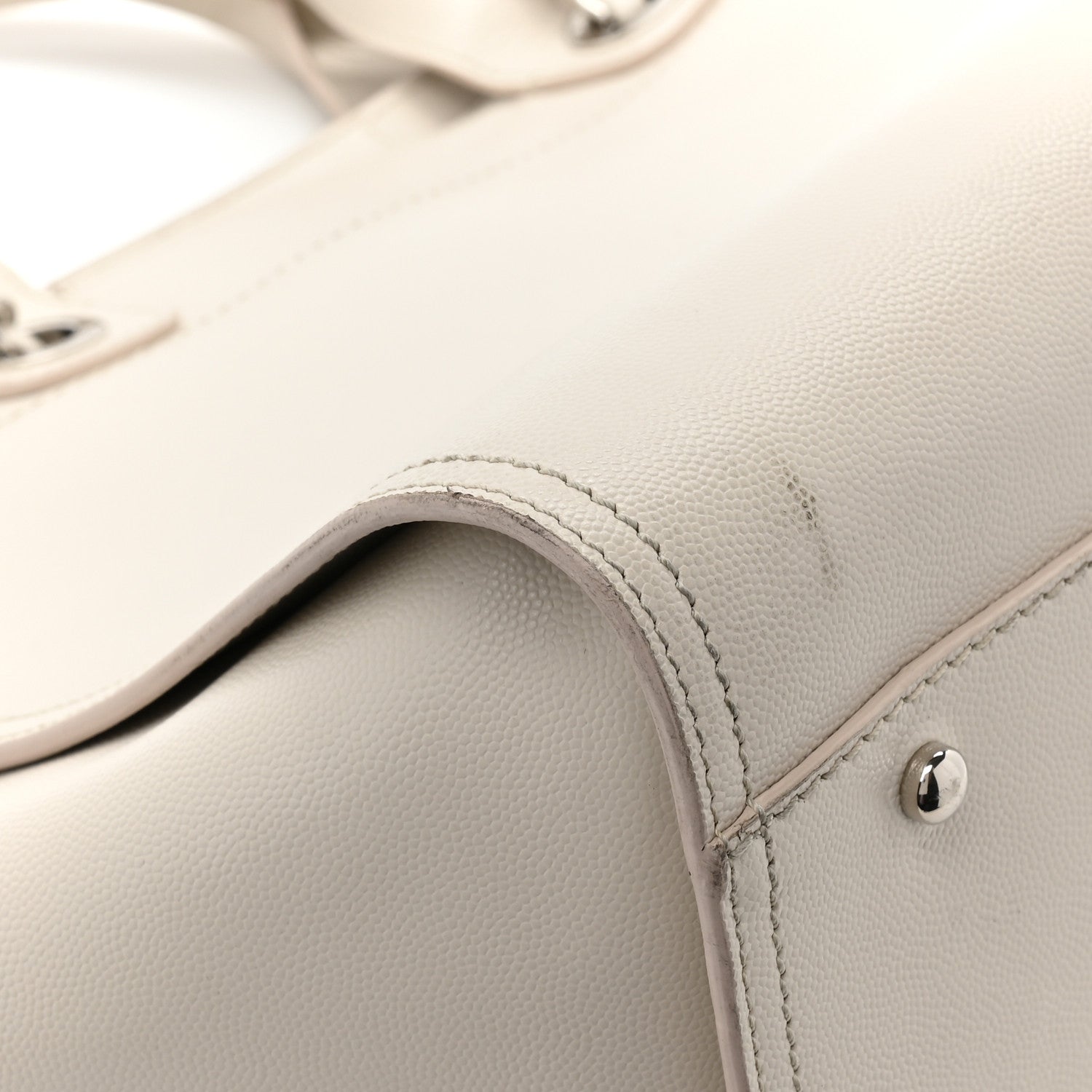 Chanel Caviar Medium Studded Deauville Tote White 13 of 15