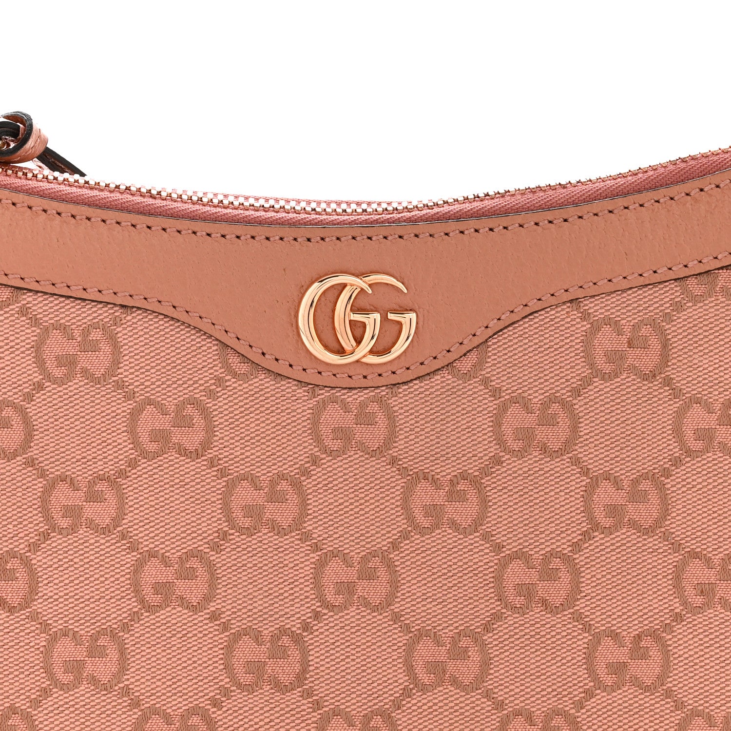 Gucci Monogram Textured Dollar Calfskin Small Ophidia Hobo Cloche Rose Pink 8 of 12