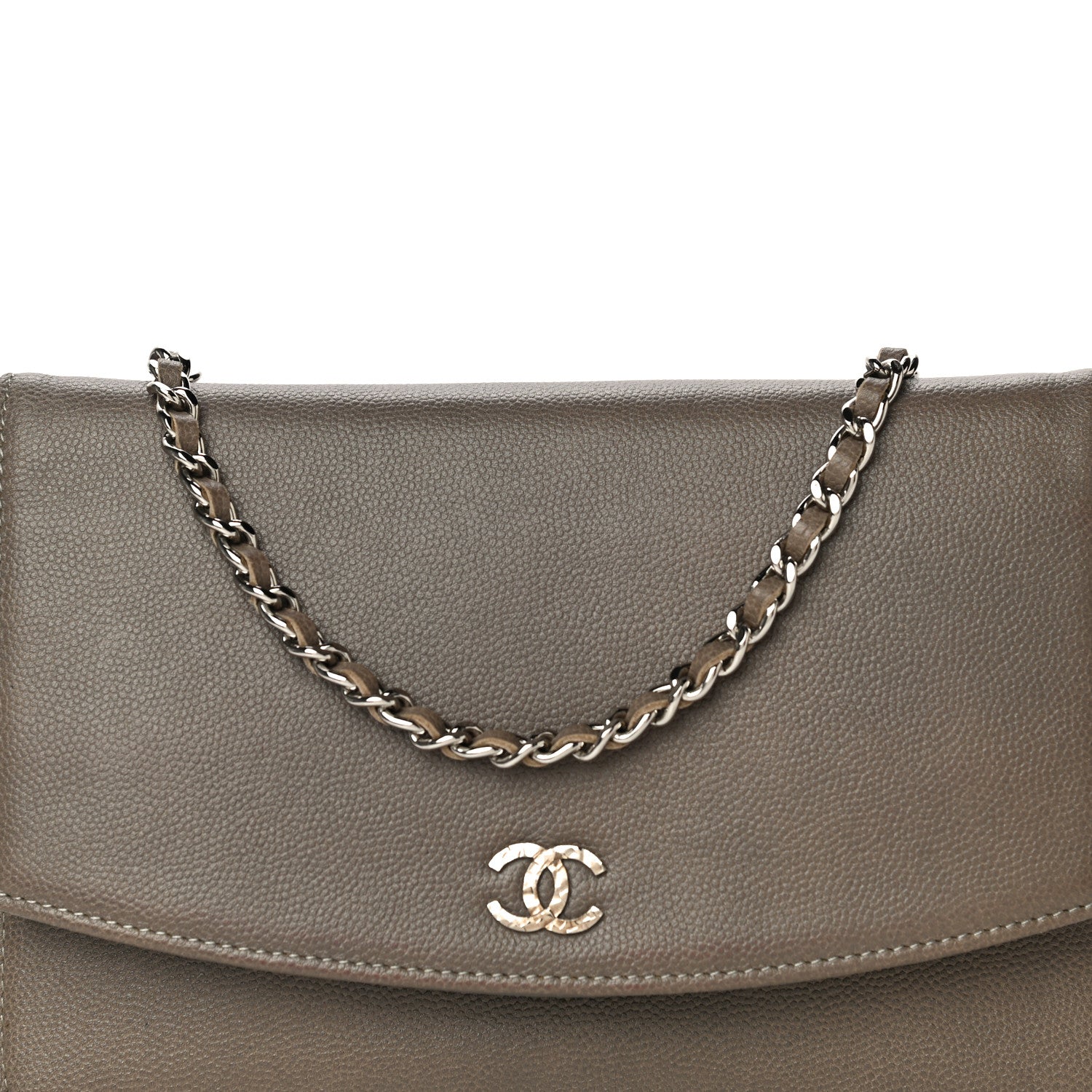 Chanel Caviar Sevruga Wallet On Chain WOC Grey 8 of 15