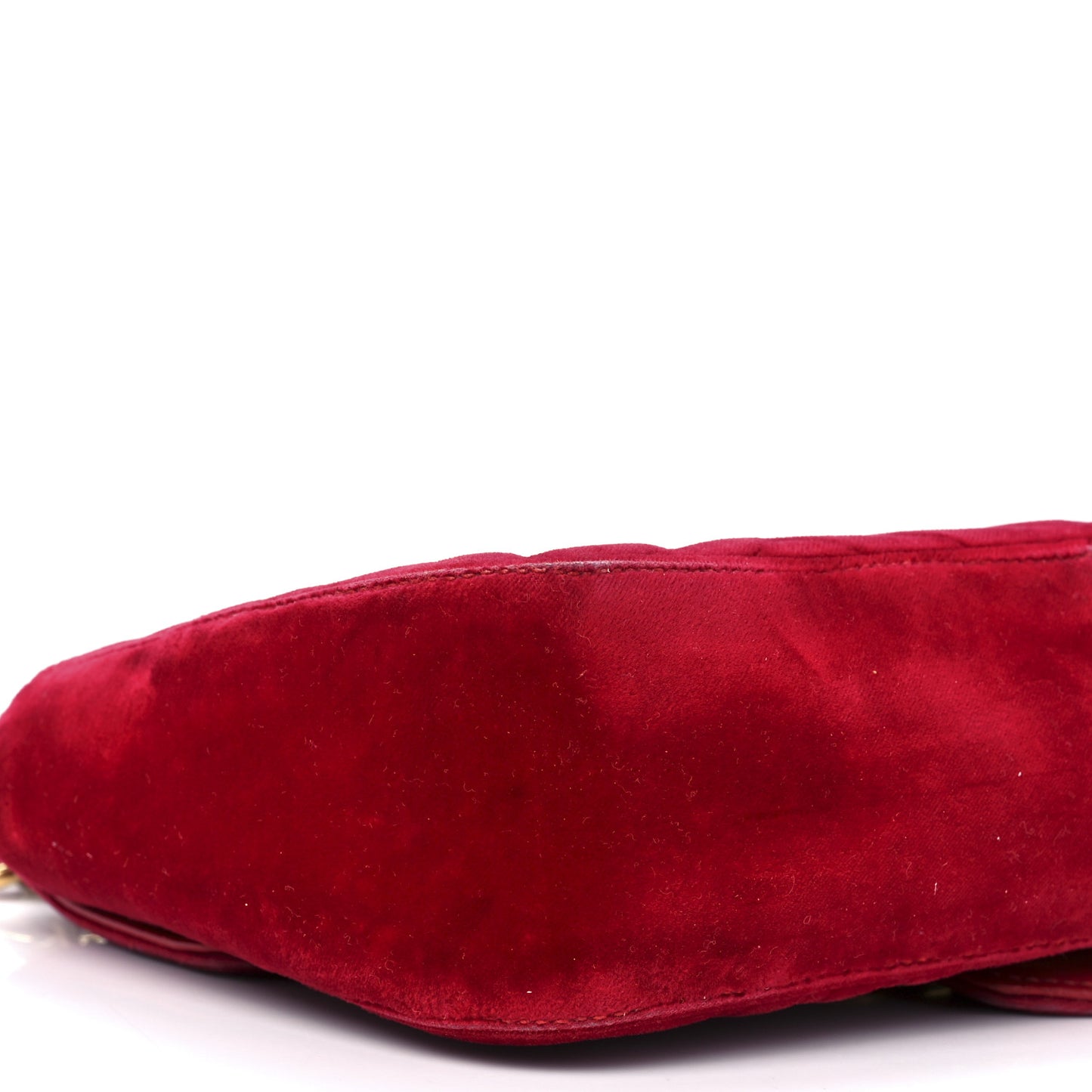 Velvet Matelasse Small GG Marmont Shoulder Bag Hibiscus Red
