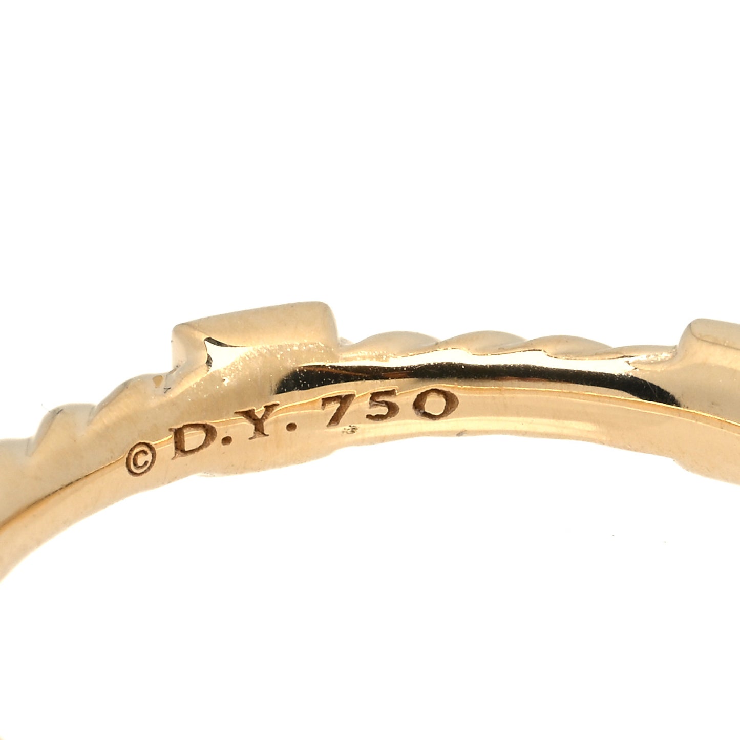 18K Yellow Gold Diamond Cable Collectibles Stack Ring 52 6