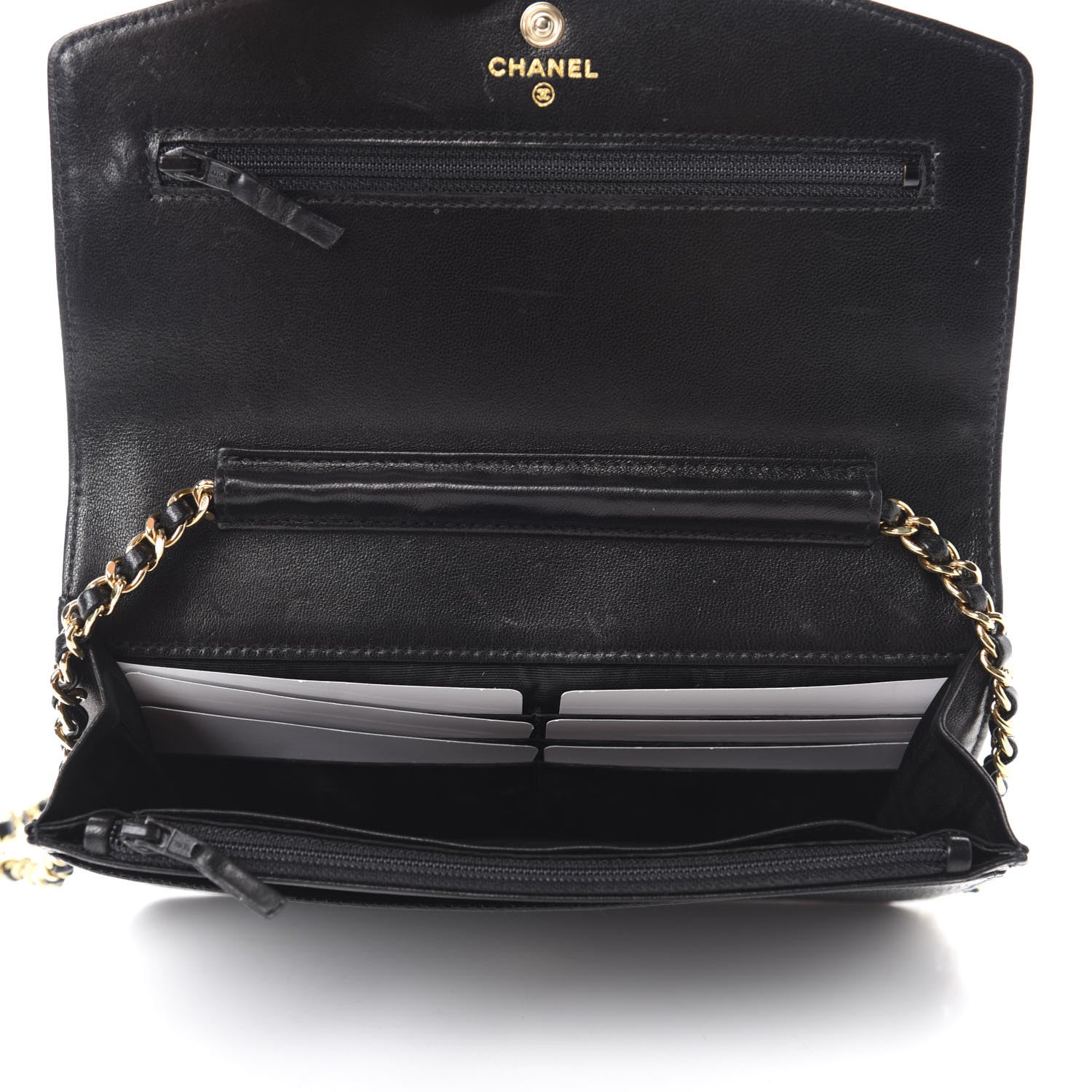 Chanel Caviar Timeless CC Wallet On Chain WOC Black 5 of 11