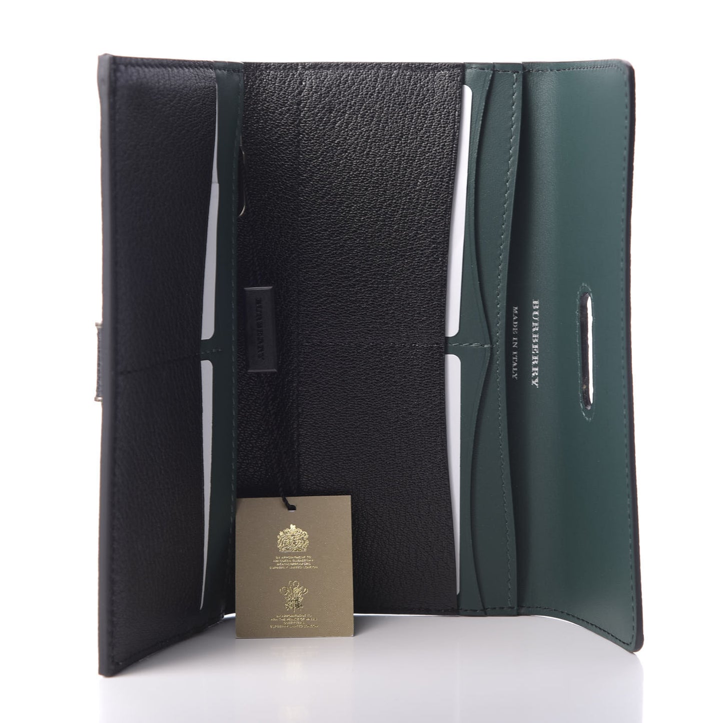 Grainy Calfskin D-Ring Continental Wallet Black