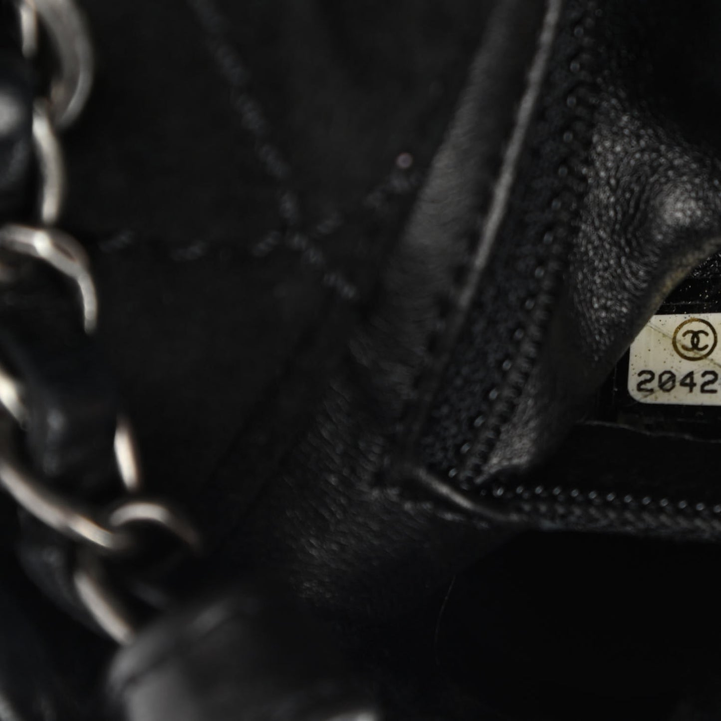 Shearling Lambskin Pearl Flap Black